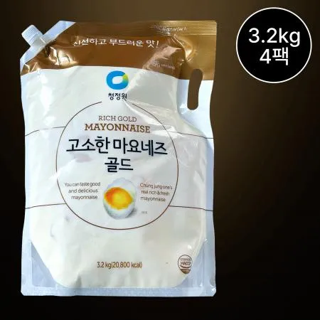[4개/무료배송] 청정원 마요네즈 3.2kg 업소용 대용량 샐러드 디핑용