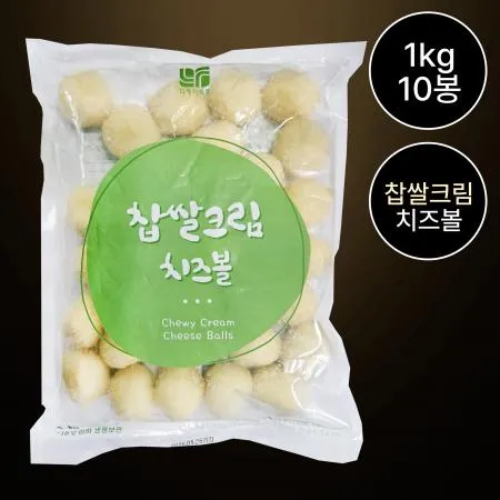 [10개/무료배송] 디케이 찹쌀 크림치즈볼 1kg 냉동 모짜렐라 안주 사이드용