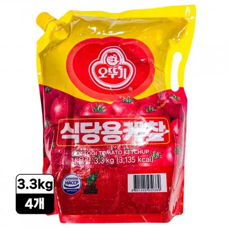 [4개] 오뚜기 케찹 3.3kg 스파우트 업소용 식당용 대용량
