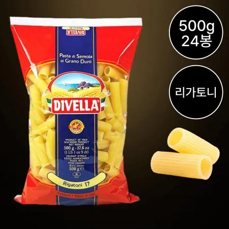 [24개/무료배송] 디벨라 리가토니 500g 숏파스타면 원통모양면