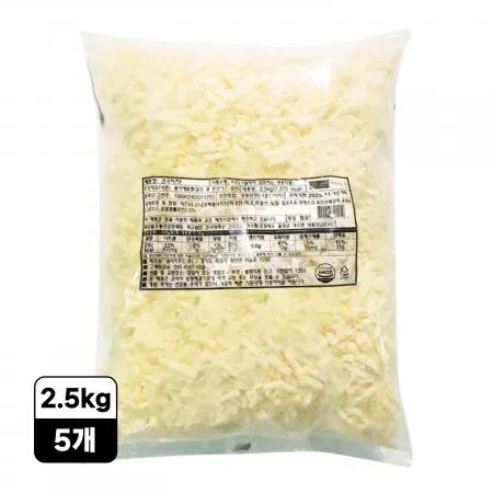 [5개/무료배송] 건국유업 모짜렐라 피자치즈 F 2.5kg 냉동피자치즈 100%