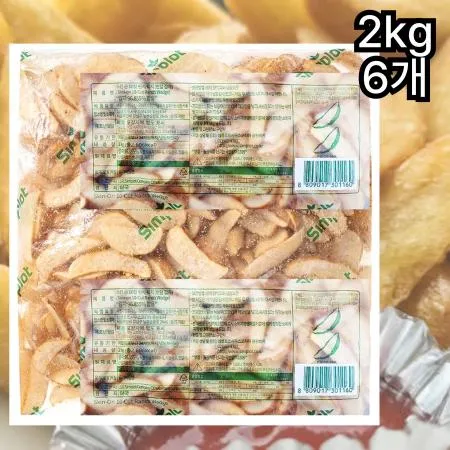 [6개] 심플로트 스킨온 10컷 랜치 웨지 (반달감자) 2kg 감자튀김 웻지감자 웨찌