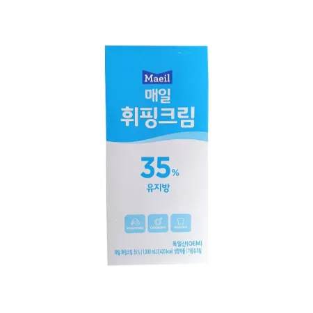 [12개/무료배송] 매일 휘핑크림 1L 냉장 베이킹 디저트용 이미지
