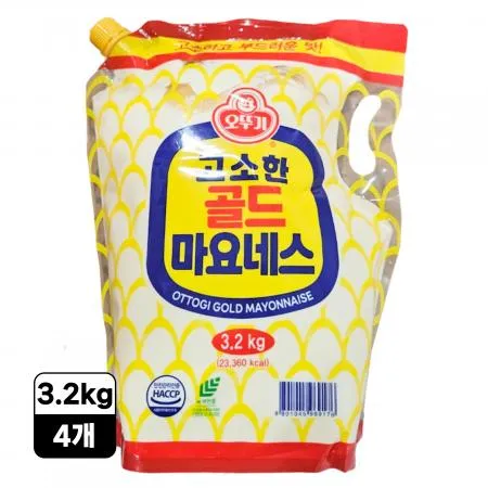[4개/무료배송] 오뚜기 골드 마요네즈 3.2kg 스파우트팩 업소용 대용량