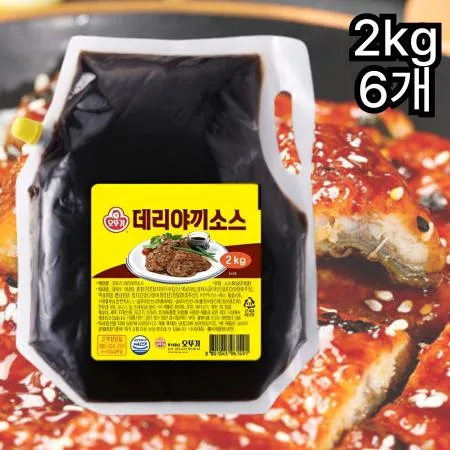 [6개] 오뚜기 데리야끼소스 (스파우트팩) 2kg 마요 덮밥 데리야키