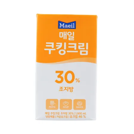 [10개/무료배송] 매일 쿠킹크림 1L 냉장 식물성 30% 요리용 크림 이미지