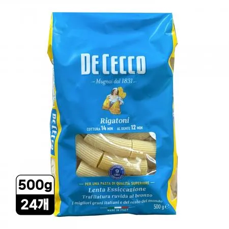 [24개/무료배송] 데체코 리가토니 스파게티면 파스타면 500g
