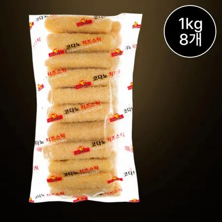 [8개/무료배송] 조흥 코다노모짜렐라치즈스틱 자연100% 1kg 냉동