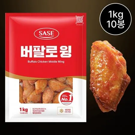 [10개/무료배송] 사세 버팔로윙 1kg 냉동 닭날개 안주 사이드용