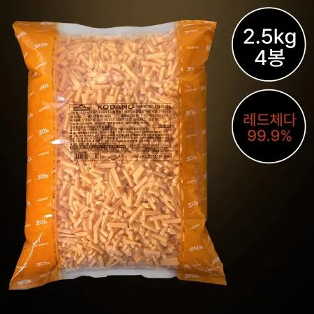 [4봉/무료배송] 코다노 레드체다100% 슈레드 치즈 2.5kg 피자용 치즈