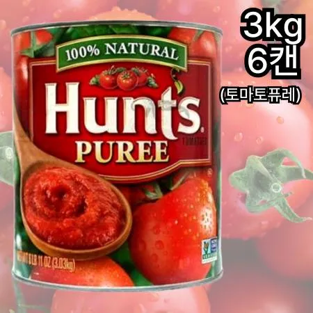 [6개] 헌트 토마토 퓨레 3.03kg 파스타 스파게티 피자 스튜 활용