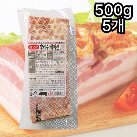 [5개] 에쓰푸드 통베이컨 에스푸드 통베이컨 500g 냉동