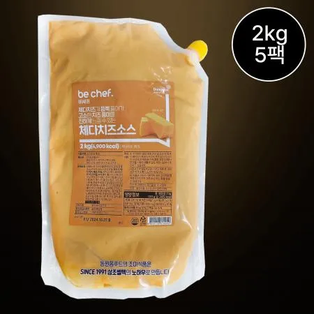 [5개/무료배송] 동원 비쉐프 체다 치즈소스 2kg 냉장 디핑 나초용 비셰프