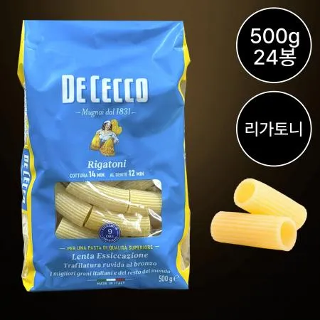 [24개/무료배송] 데체코 리가토니 스파게티면 파스타면 500g