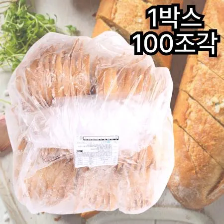 [박스판매] 바게트번 마늘빵슬라이스 100조각 냉동빵 마늘바게뜨 양념O