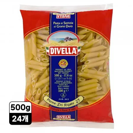 [24개/무료배송] 디벨라 펜네 500g 펜촉모양 파스타면