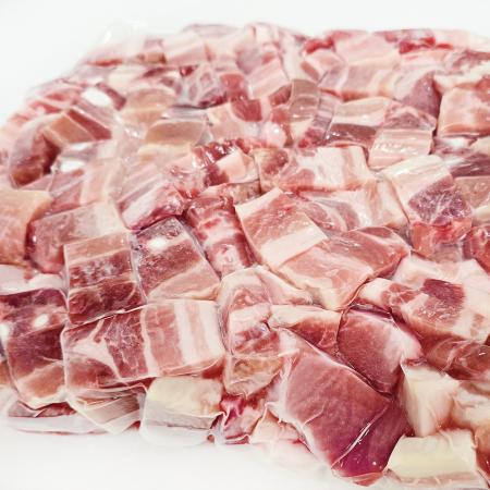 천지푸드 대용량 업소용 냉동 캠핑 구이 삼겹살(큐브모양) 5kg(내외)