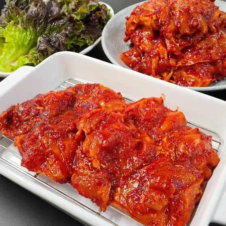 양념 닭갈비 1kg X 12팩 닭다리 순살 캠핑 숯불 이미지