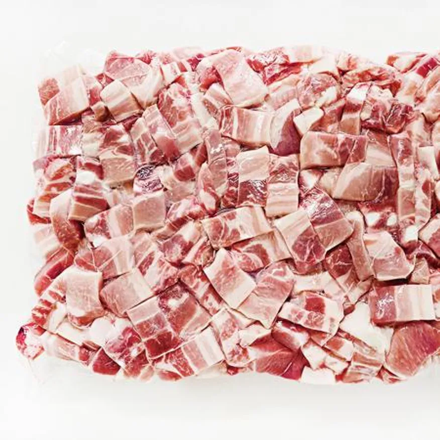 천지푸드 대용량 업소용 냉동 캠핑 구이 삼겹살(큐브모양) 5kg(내외) 이미지