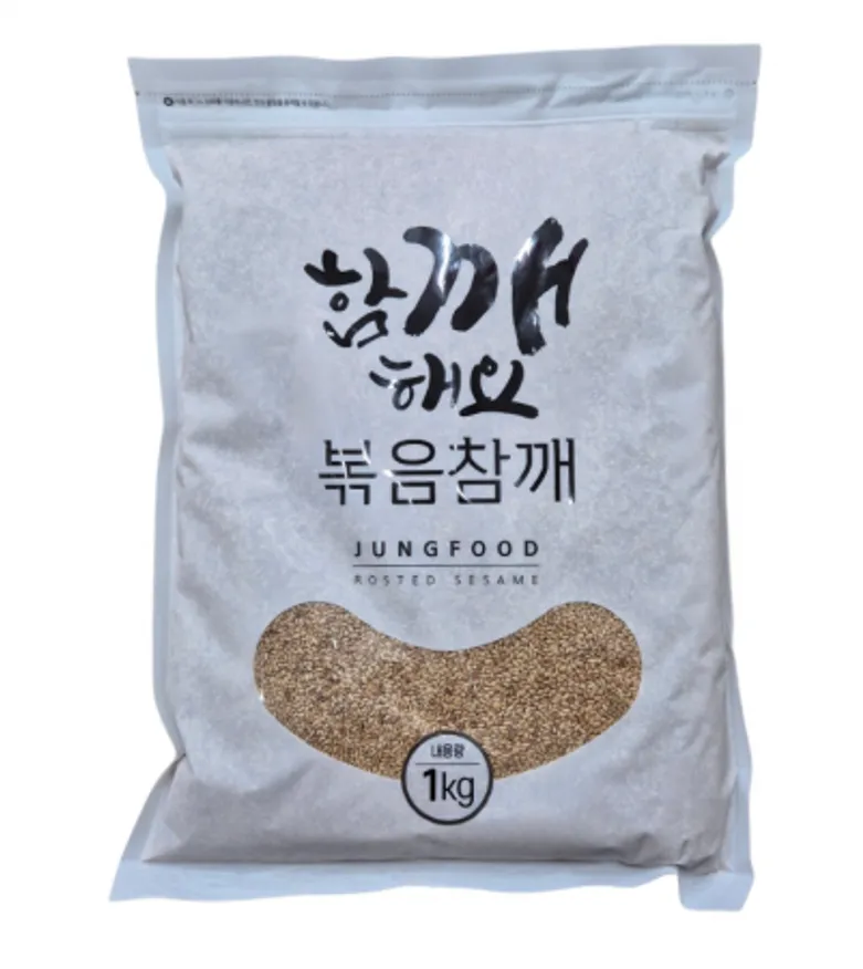 정푸드 볶음참깨 1kg 볶은참깨 깨소금 통깨 이미지