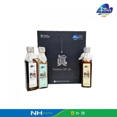 동강마루 영월농협 진프리미엄선물세트 2호 (생들기름 300ml+진참기름 300ml+볶음참깨140g)