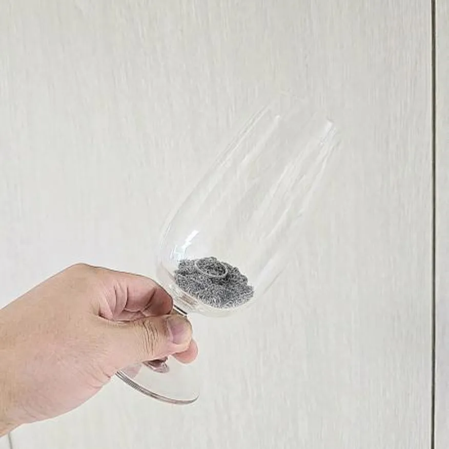 고리형 촘촘한 그물망 316 스텐수세미 15-15cm 철 수세미 이미지