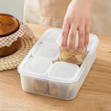 냉동밥 보관용기 전자렌지 사용 반찬밀폐 소분용기 투명 소 6P+대 1P 이미지