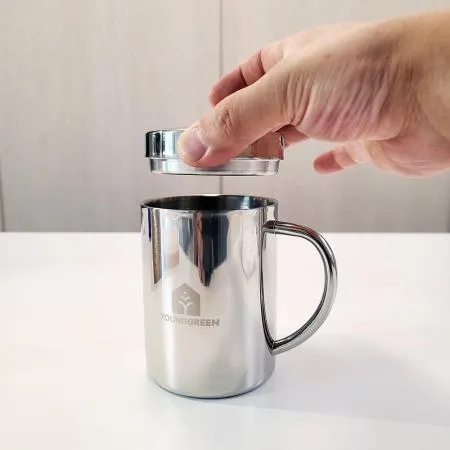 304 스텐물컵 가정 업소용컵 캠핑 식당용 뚜껑컵 200ml 이미지