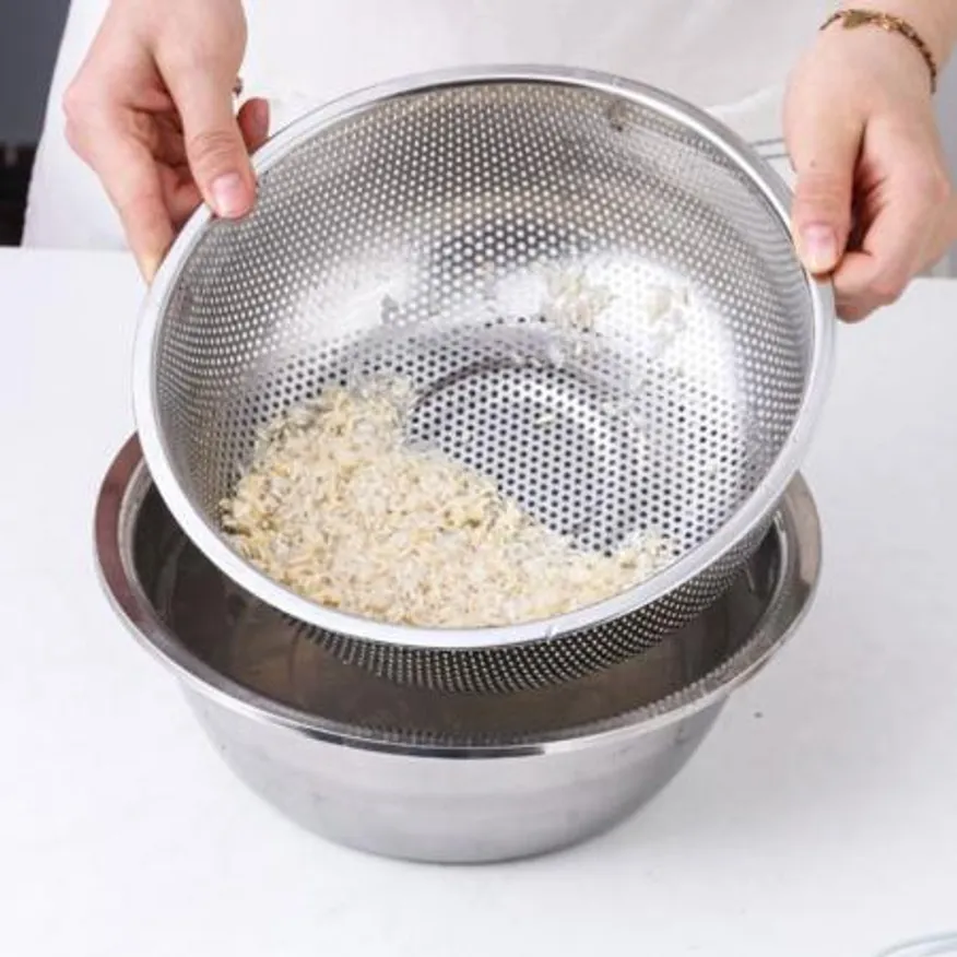 304 스텐 고리형 물빠짐 채반 소쿠리 28cm 이미지