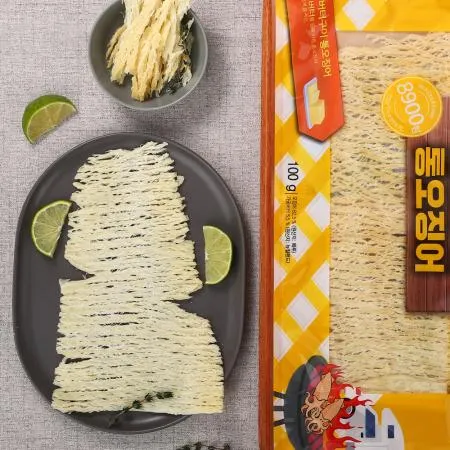 통째로 구운 버터구이 오징어 50cm 대왕오징어 구이 간식 술안주 100g-땅콩버터구이맛 이미지
