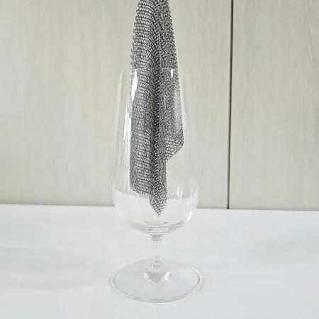 고리형 촘촘한 그물망 316 스텐수세미 15-15cm 철 수세미 이미지
