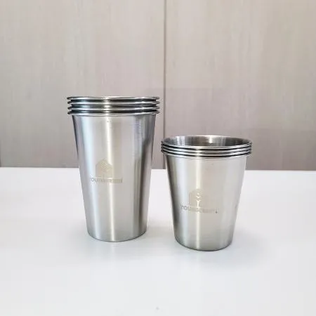 304 스텐물컵 가정 업소 캠핑 식당용 스텐컵 500ml 이미지