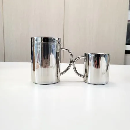 304 스텐물컵 가정 업소용컵 캠핑 식당용 뚜껑컵 200ml 이미지