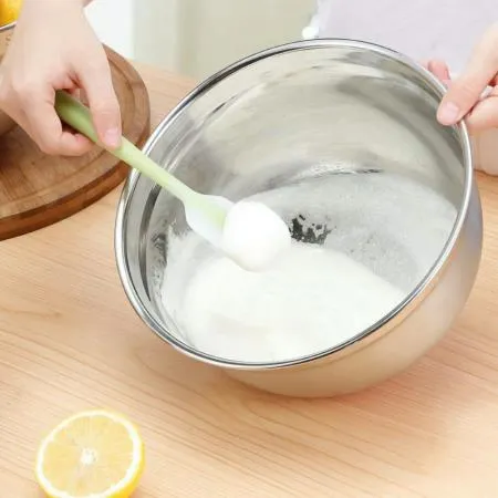 304스텐 실리콘바닥 반죽 샐러드 중탕 논슬립 믹싱볼-대-지름 26cm 이미지