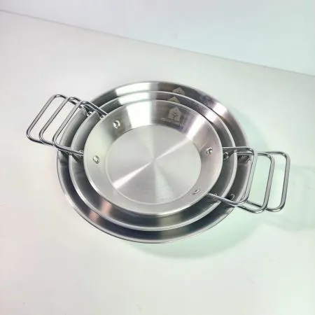 손잡이 원형 플레이트 스텐접시 스테인레스 그릇 치킨접시-대