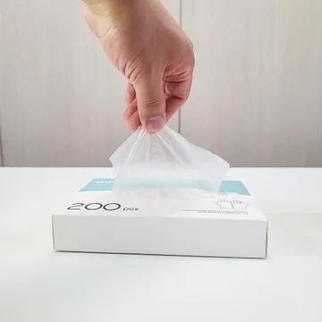 티슈처럼 쉽게 뽑아서 사용하는 일회용 비닐장갑 위생장갑 200매