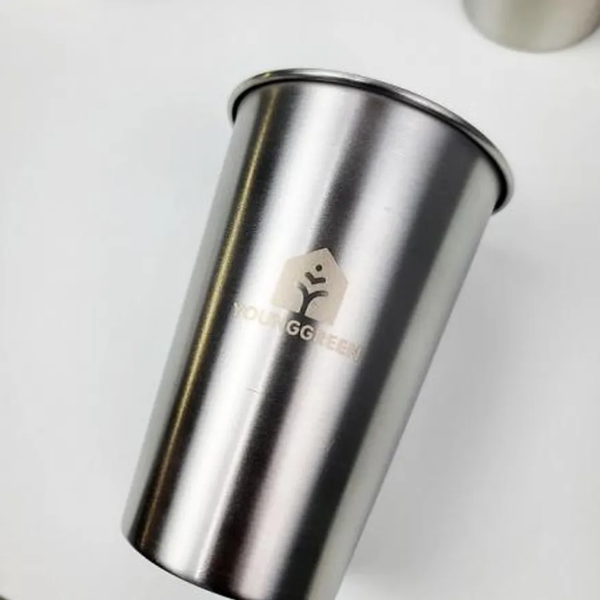304 스텐물컵 가정 업소 캠핑 식당용 스텐컵 500ml 이미지
