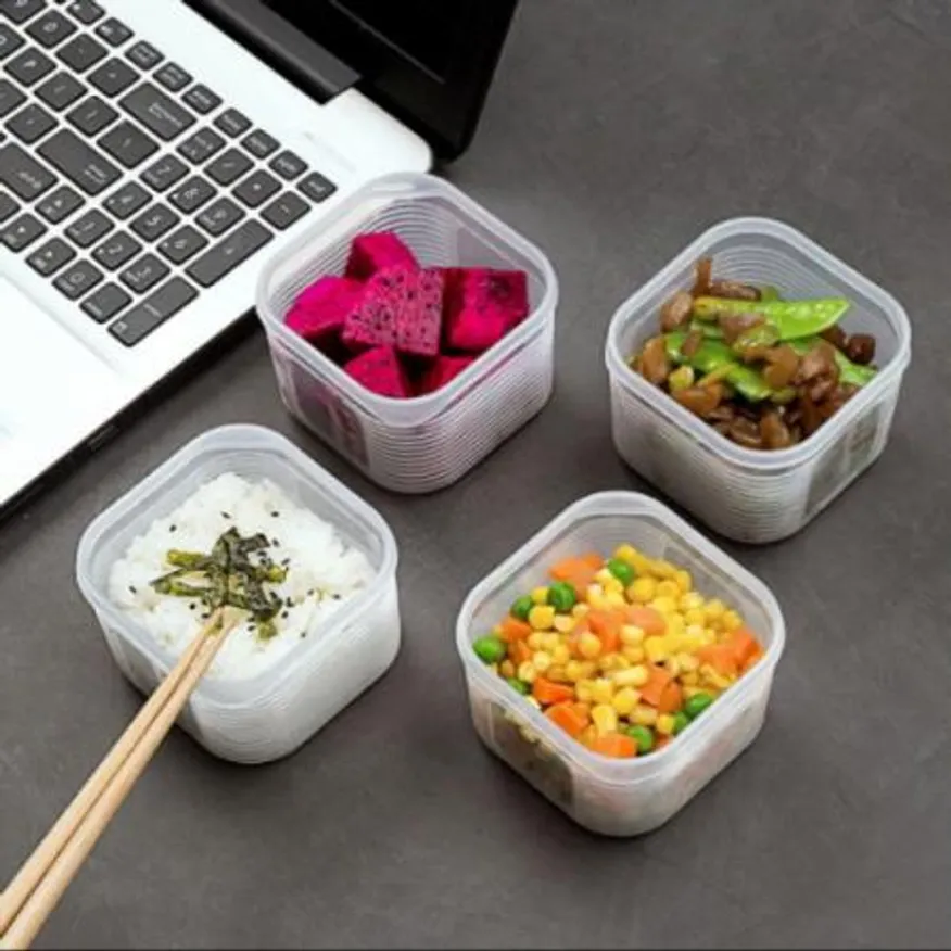 냉동밥 보관용기 전자렌지 사용 반찬밀폐 소분용기 투명 소 6P+대 1P 이미지