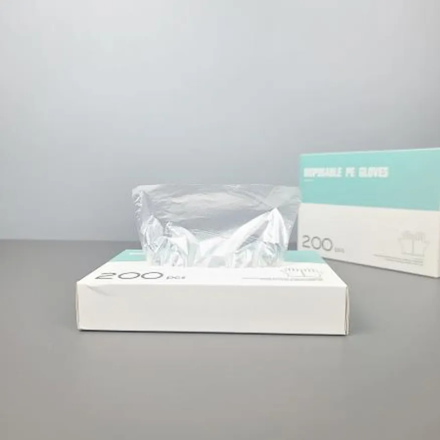 티슈처럼 쉽게 뽑아서 사용하는 일회용 비닐장갑 위생장갑 200매 이미지