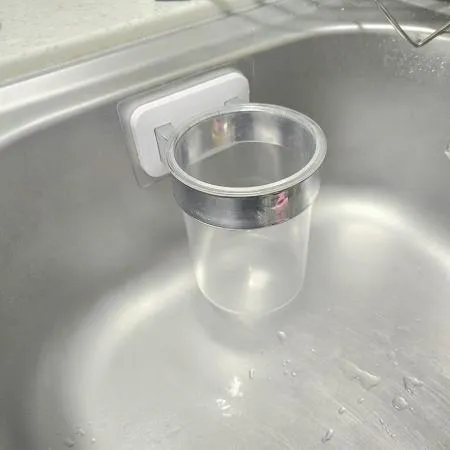 투명 싱크대 부착형 수저불림통 숟가락 젓가락 설거지통 이미지