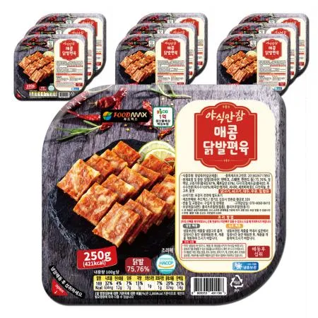 야식만참 매콤닭발편육 250g 10개