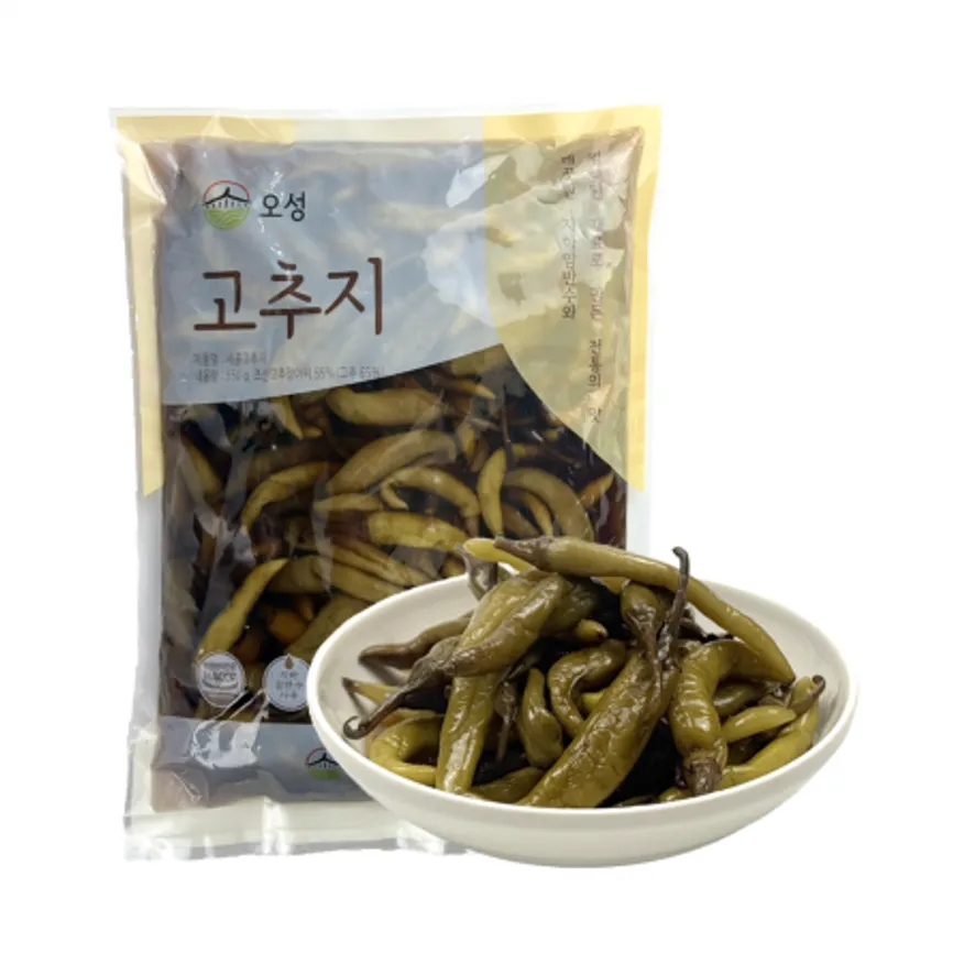 국내제조 고추지 절임 1kg 간장고추 대용량 반찬용 이미지