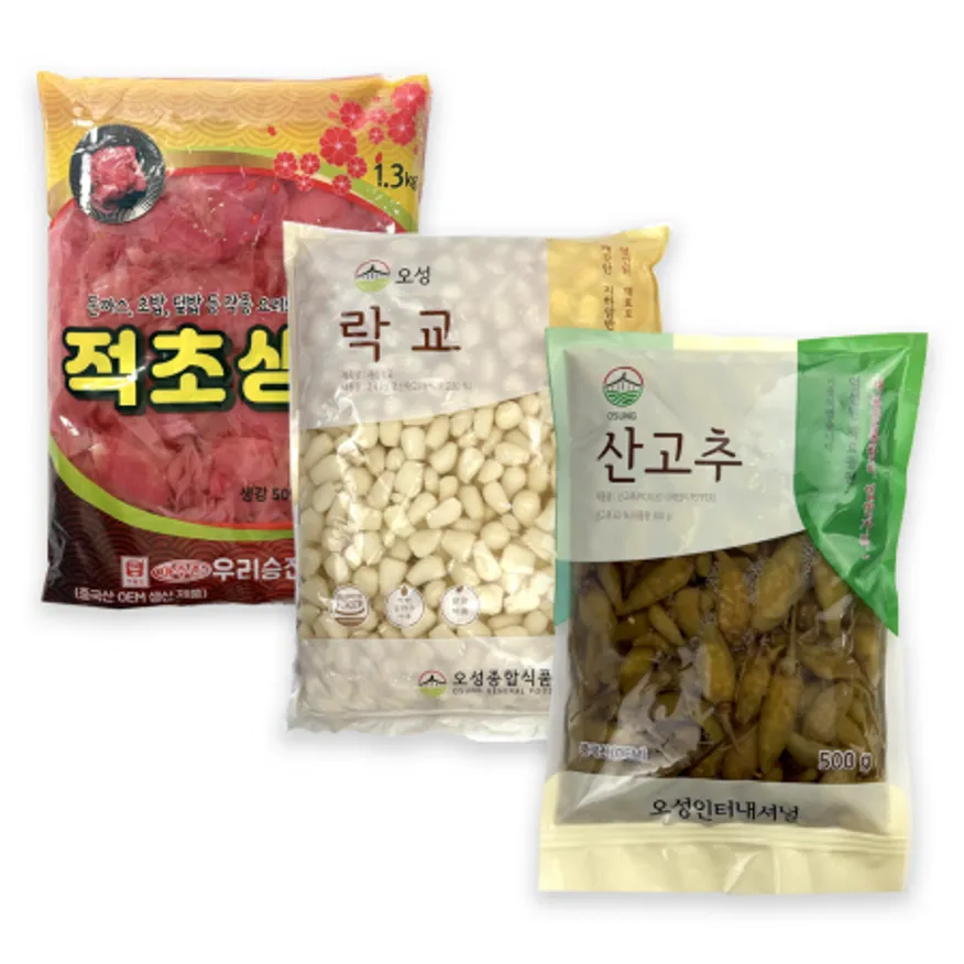 일식반찬 락교 초생강 산고추 1kg 장아찌 밑반찬 세트 이미지