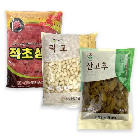 일식반찬 락교 초생강 산고추 1kg 장아찌 밑반찬 세트 이미지