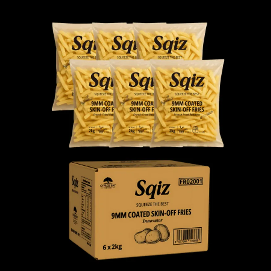 스퀴즈 9MM 코팅 스킨오프 냉동 감자 튀김 레귤러컷 스트레이트컷 12KG 이미지