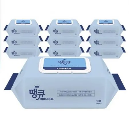 땡큐 오리지널 물티슈 100매 10팩 티슈 대용량 휴대용