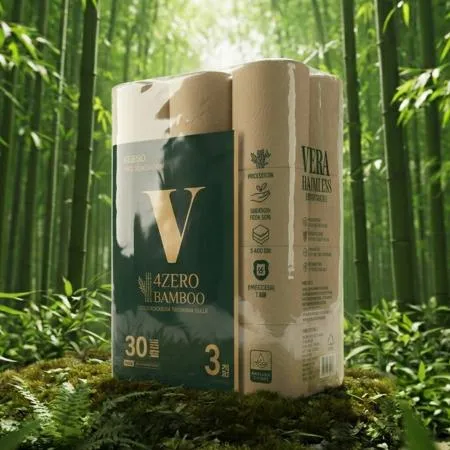 [VERA] 베라 4ZERO 무해력 뱀부 3겹엠보싱 30M 30롤 X 2팩 대나무 화장지 휴지 이미지