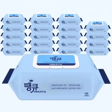 땡큐 오리지널 물티슈 100매 25팩 티슈 대용량 휴대용
