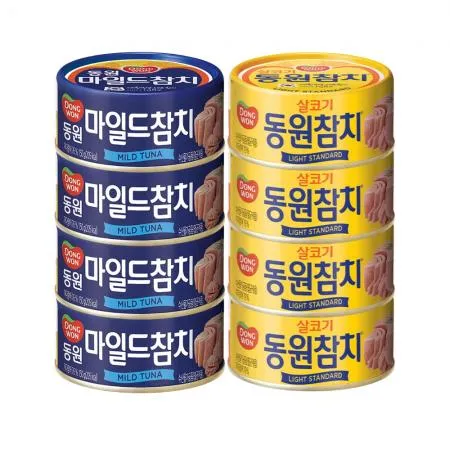[동원] 살코기 135gX4+마일드 150gX4 총8캔 참치모음 동원 캔