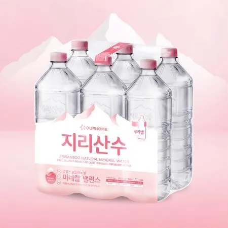 [아워홈] 지리산수 2Lx12개 블루 무라벨 생수 샘물